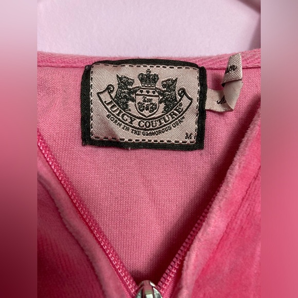 Juicy Couture Pink Hoodie Silver Logo Back Medium - Picture 4 of 6
